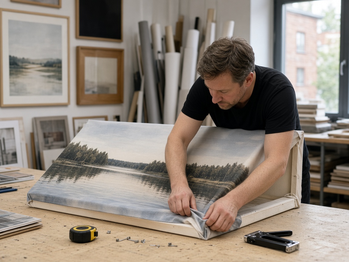 Canvas stretching at Studio Voyagebrook